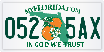 FL license plate 0525AX