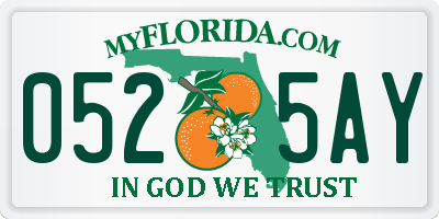 FL license plate 0525AY