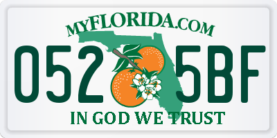 FL license plate 0525BF
