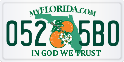 FL license plate 0525BO
