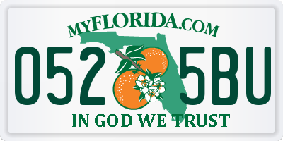 FL license plate 0525BU