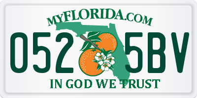FL license plate 0525BV
