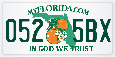 FL license plate 0525BX