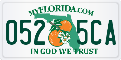 FL license plate 0525CA