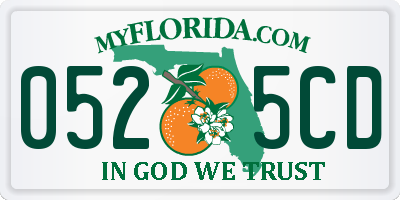 FL license plate 0525CD