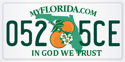 FL license plate 0525CE