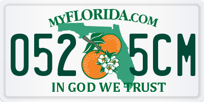 FL license plate 0525CM