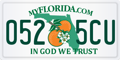 FL license plate 0525CU