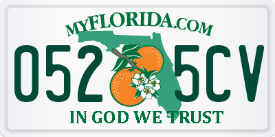 FL license plate 0525CV