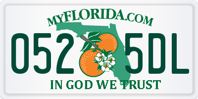 FL license plate 0525DL