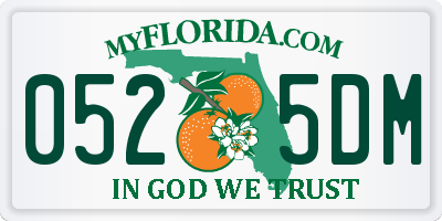 FL license plate 0525DM