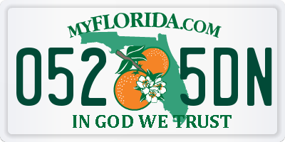 FL license plate 0525DN
