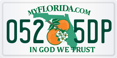 FL license plate 0525DP