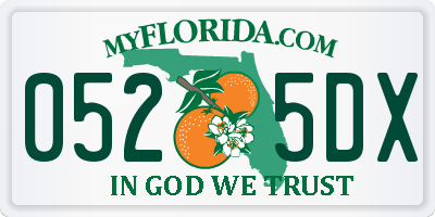 FL license plate 0525DX