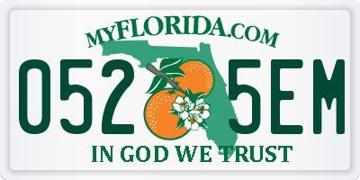 FL license plate 0525EM