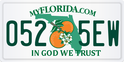 FL license plate 0525EW