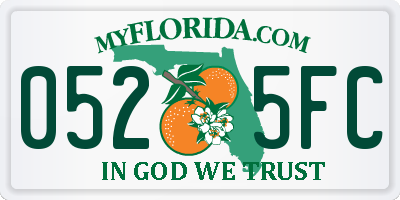 FL license plate 0525FC