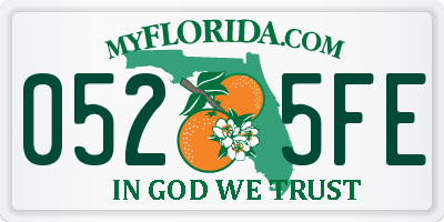 FL license plate 0525FE