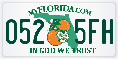 FL license plate 0525FH