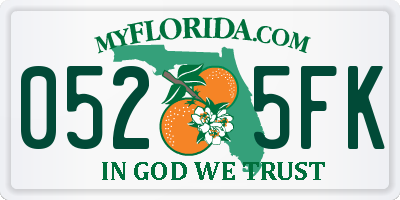 FL license plate 0525FK