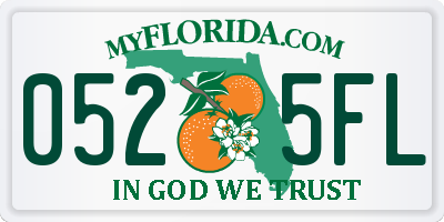 FL license plate 0525FL
