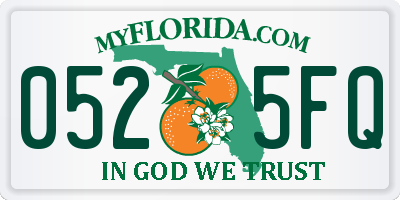 FL license plate 0525FQ