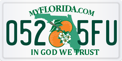 FL license plate 0525FU