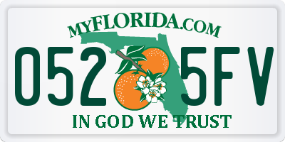 FL license plate 0525FV