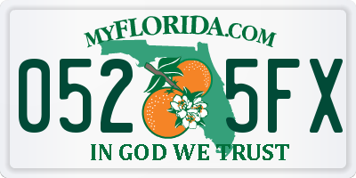 FL license plate 0525FX
