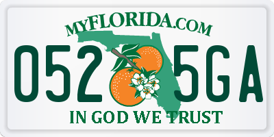 FL license plate 0525GA
