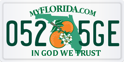 FL license plate 0525GE