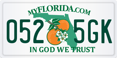 FL license plate 0525GK
