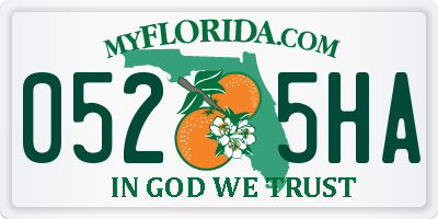 FL license plate 0525HA