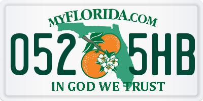 FL license plate 0525HB