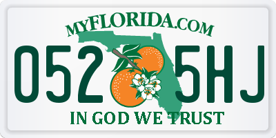FL license plate 0525HJ