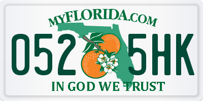 FL license plate 0525HK