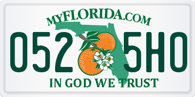 FL license plate 0525HO