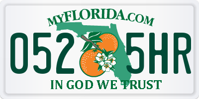 FL license plate 0525HR