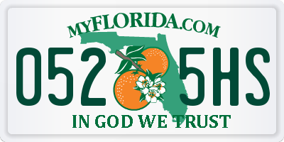 FL license plate 0525HS
