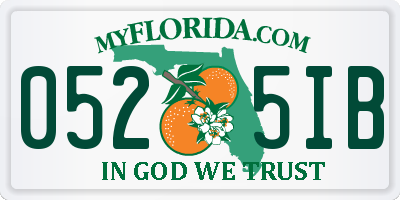 FL license plate 0525IB