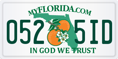 FL license plate 0525ID