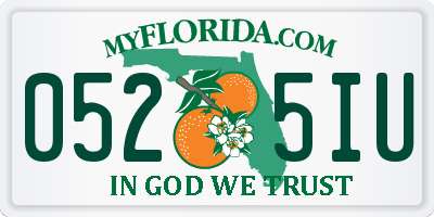 FL license plate 0525IU
