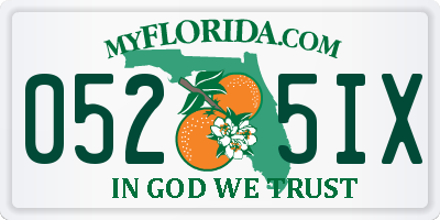 FL license plate 0525IX