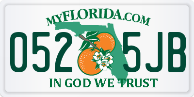 FL license plate 0525JB