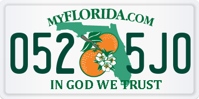 FL license plate 0525JO