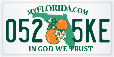FL license plate 0525KE