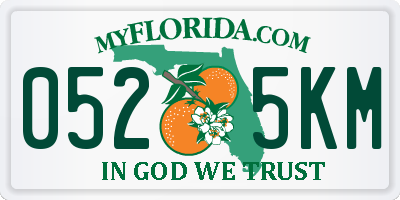 FL license plate 0525KM