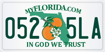 FL license plate 0525LA