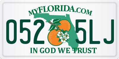 FL license plate 0525LJ
