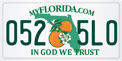 FL license plate 0525LO